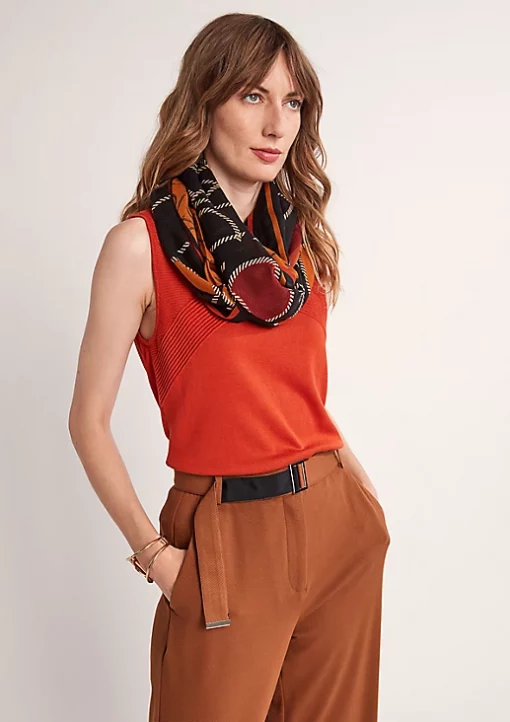 Comma, paisley Scarf Black