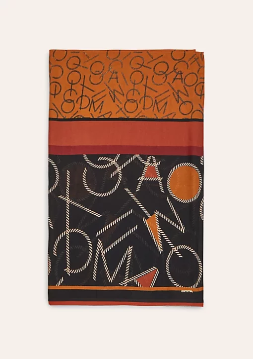 Comma, paisley Scarf Black