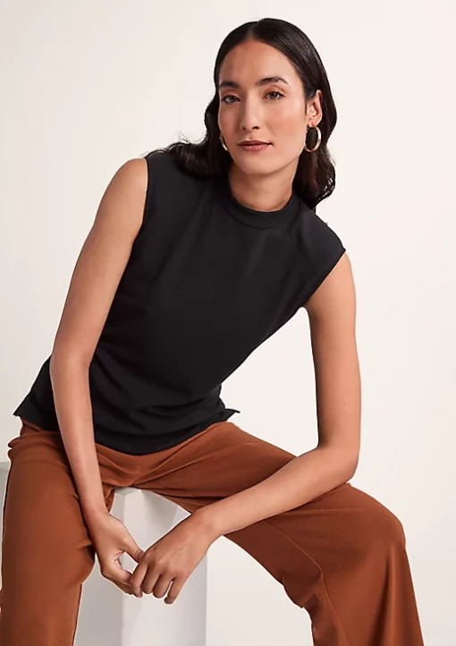 Comma, Sleeveless Top Black