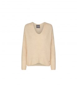 Mos Mosh Thora V-neck Knit Wood Ash