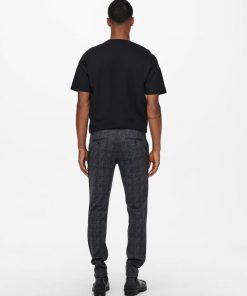 Only & Sons Mark Check Pants Black/Grey