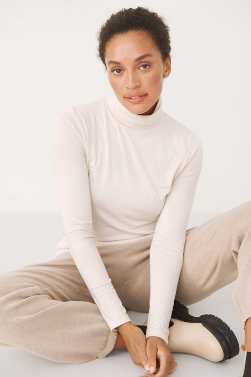 Part Two Efinas Rollneck T-shirt Whitecap Gray