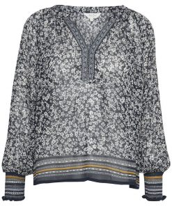 Part Two Ketta Blouse Blue Nights Border Print