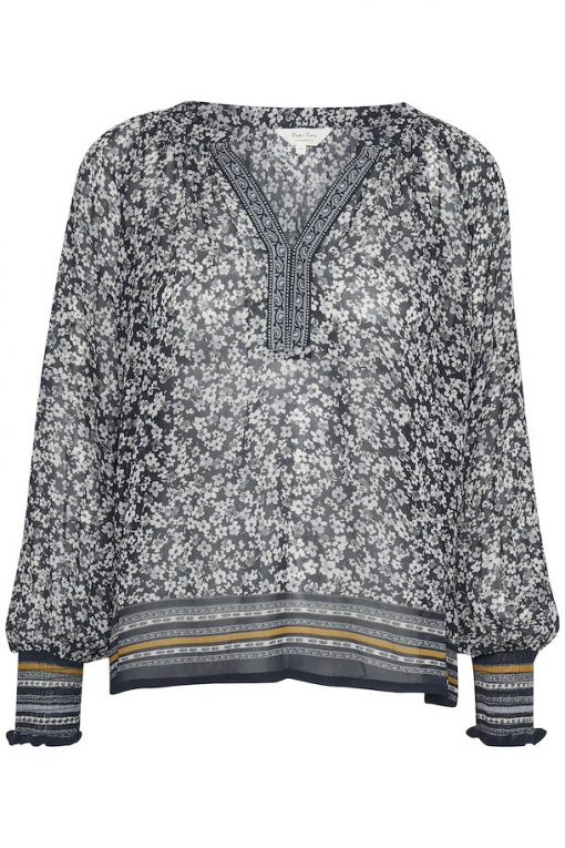 Part Two Ketta Blouse Blue Nights Border Print