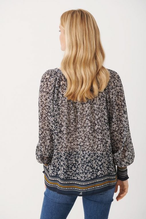 Part Two Ketta Blouse Blue Nights Border Print