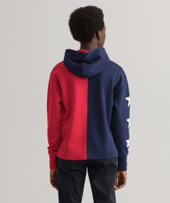 Gant Woman Half Zip Hoodie Classic Blue