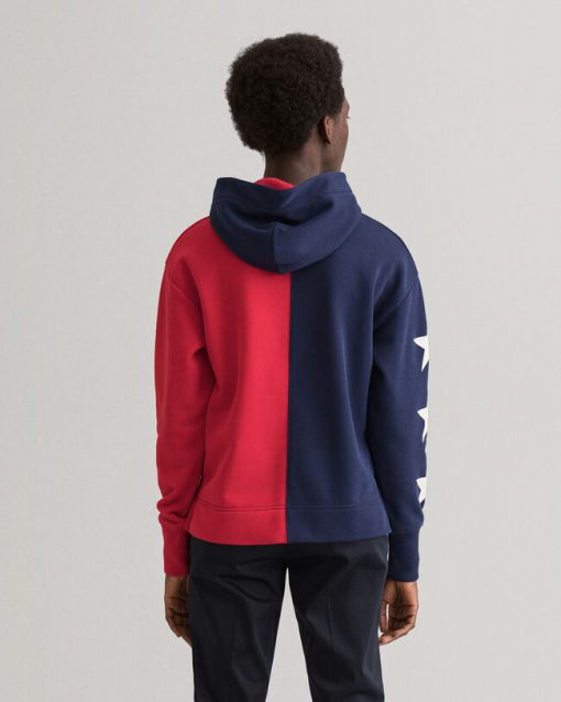 Gant Woman Half Zip Hoodie Classic Blue
