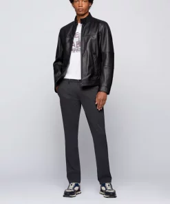 Hugo Boss Josep Leather Jacket Black