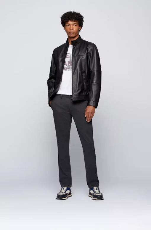Boss Josep Leather Jacket Black