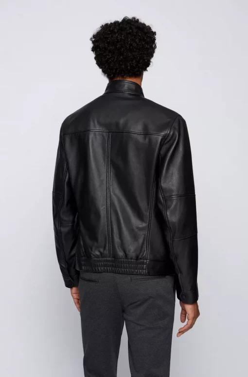 Boss Josep Leather Jacket Black