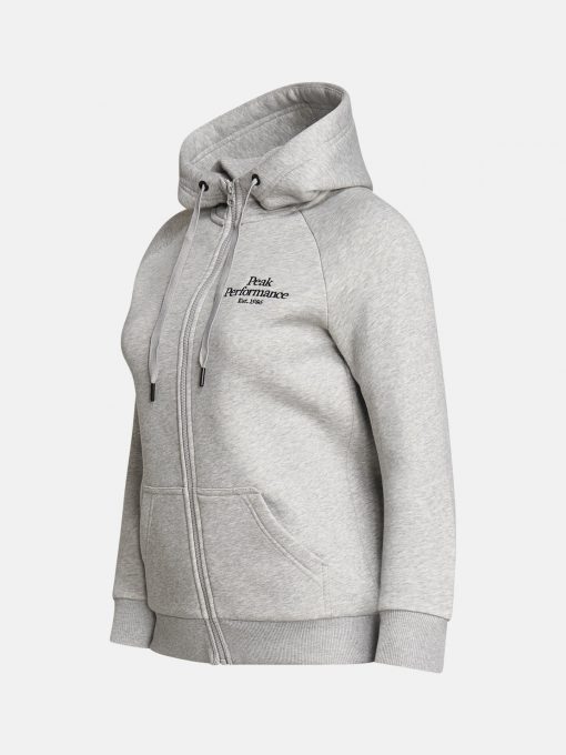 Peak Performance Original Zip Hoodie Women Grey Melange
