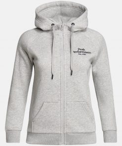 Peak Performance Original Zip Hoodie Women Grey Melange