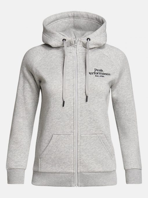 Peak Performance Original Zip Hoodie Women Grey Melange