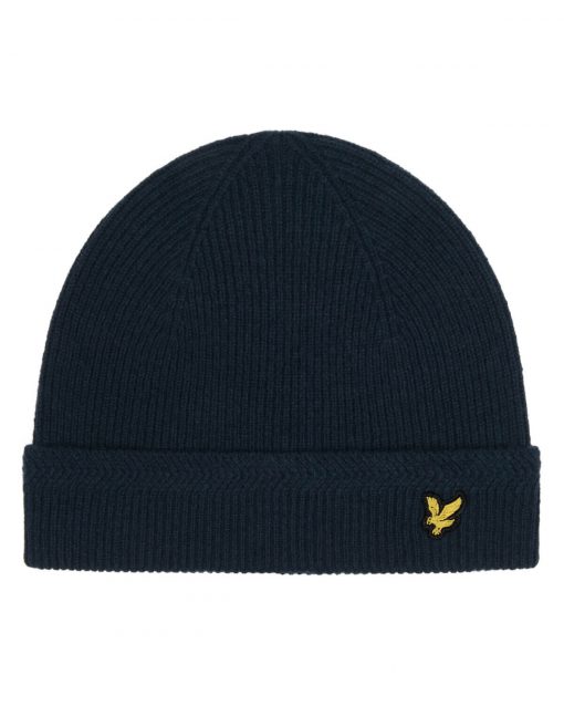 Lyle & Scott Racked Rib Beanie Dark Navy