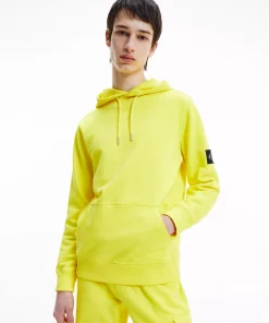 Calvin Klein Monogram Sleeve Badge Hoodie Bright Sunshine