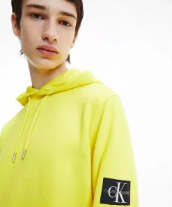Calvin Klein Monogram Sleeve Badge Hoodie Bright Sunshine