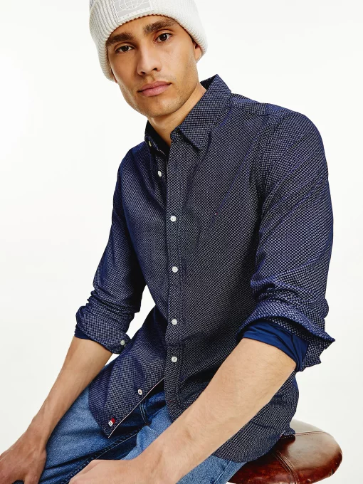 Tommy Hilfiger Corduroy Slim Fit Shirt Carbon Navy
