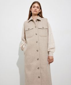 Envii Enqueens Waistcoat Dark Beige Melange