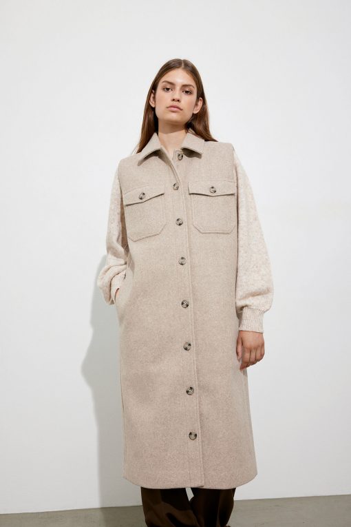 Envii Enqueens Waistcoat Dark Beige Melange