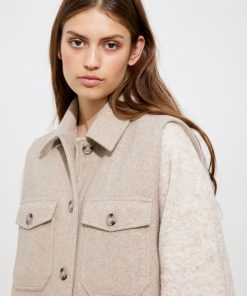 Envii Enqueens Waistcoat Dark Beige Melange