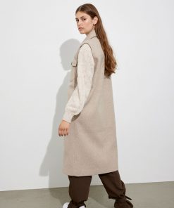 Envii Enqueens Waistcoat Dark Beige Melange
