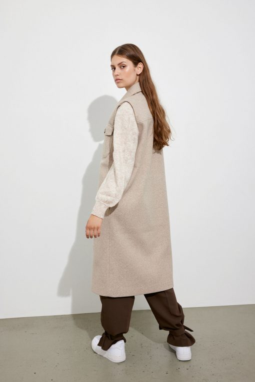 Envii Enqueens Waistcoat Dark Beige Melange