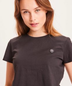 Knowledge Cotton Apparel Rosa Basic Badge Tee Black Jet