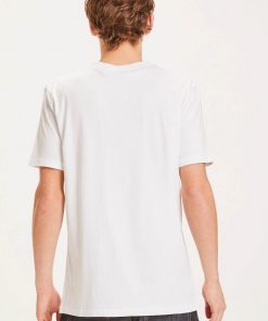 Knowledge Cotton Apparel Alder Owl Sunset Print Tee White