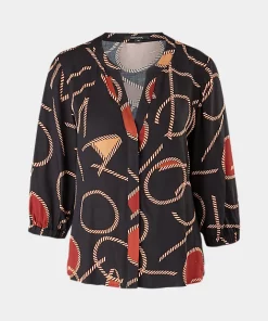 Comma, Print Blouse Black