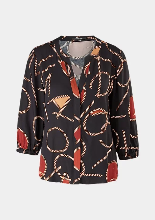 Comma, Print Blouse Black