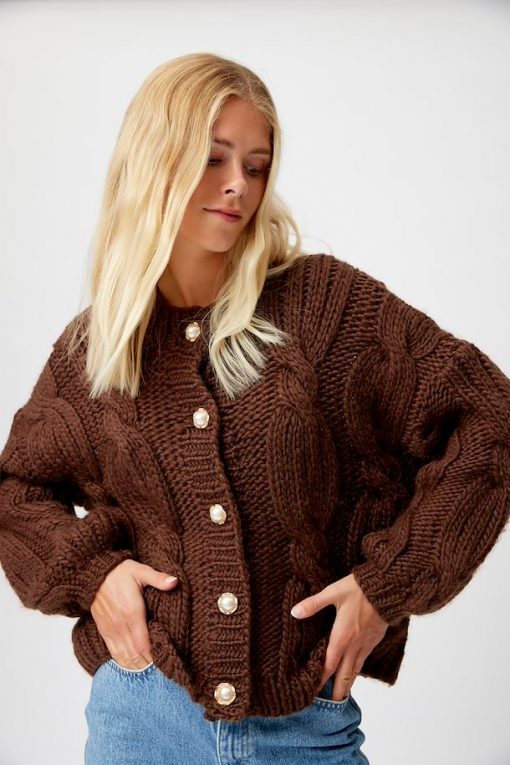 Gestuz Tamargz Cardigan Coffee Bean