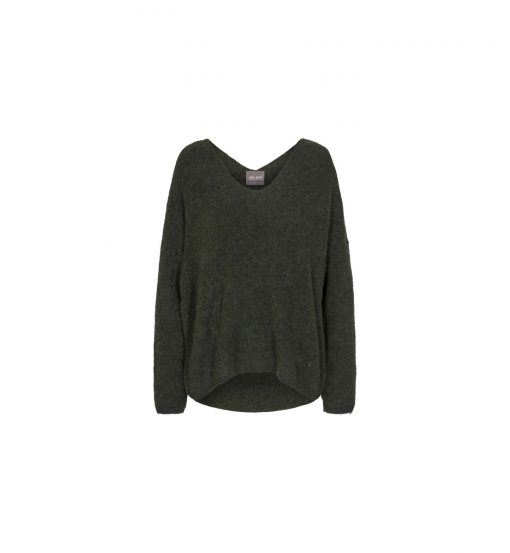 Mos Mosh Thora V-neck Knit Grape Leaf