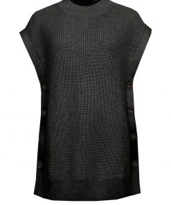 STI Riia Long Knit Vest Black