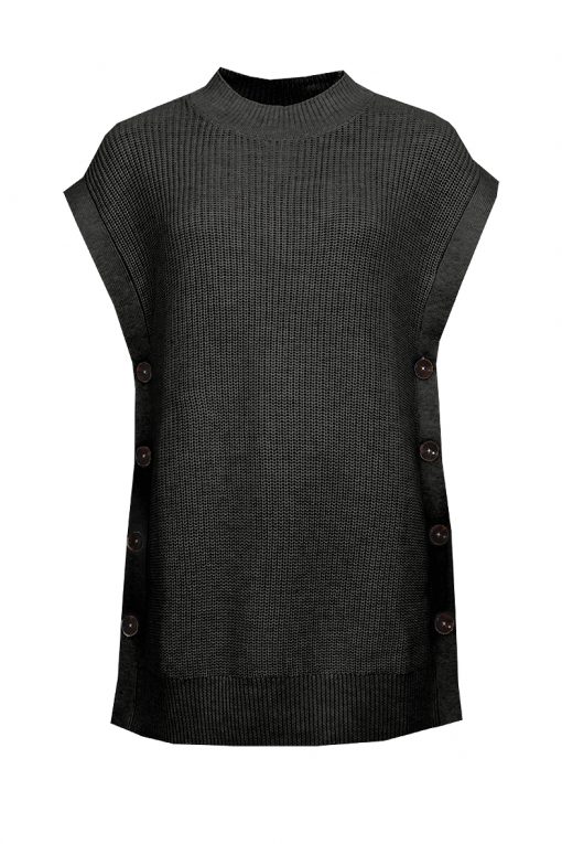 STI Riia Long Knit Vest Black