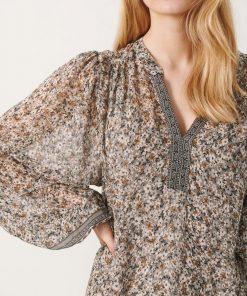 Part Two Kadia Dress Grey Border Print