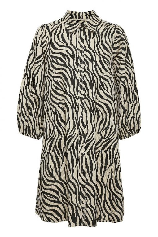 Part Two Eleina Dress Cement Zebra Print