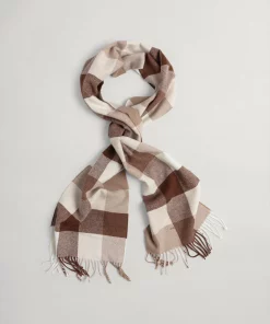 Gant Woman Check Scarf Warm Khaki