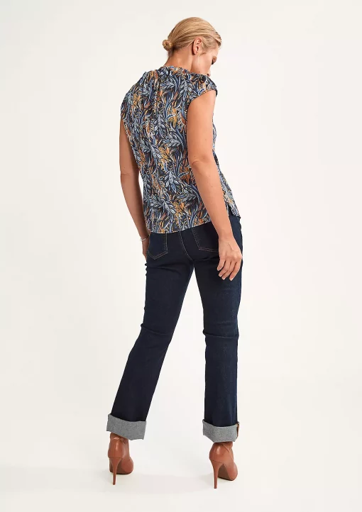 Comma Blouse Top Paisley Blue