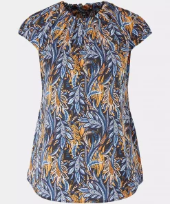Comma Blouse Top Paisley Blue