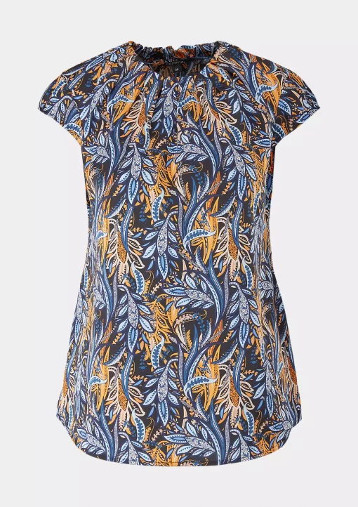 Comma Blouse Top Paisley Blue