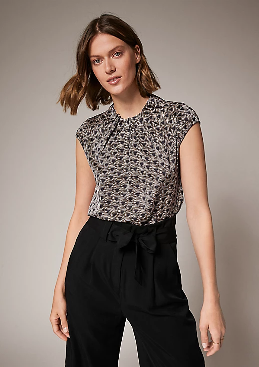 Comma Blouse Top Black