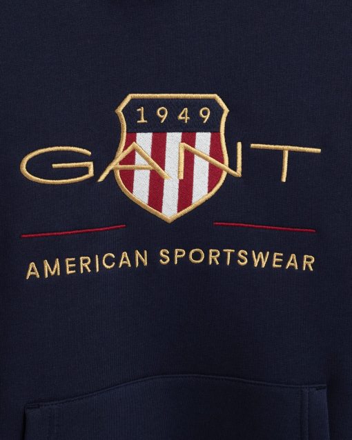 Gant Teens Archive Shield Hoodie Evening Blue