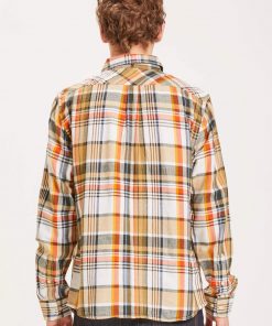 Knowledge Cotton Apparel Big Checked Shirt Orange