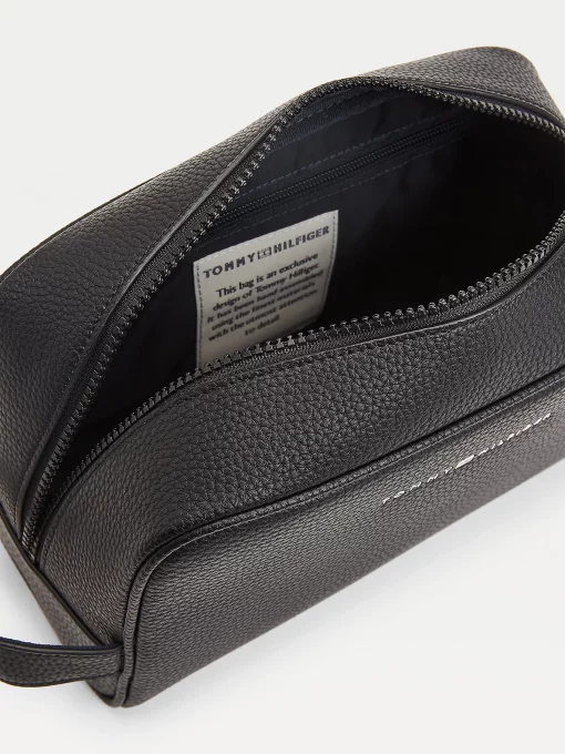 Tommy Hilfiger Metal Logo Washbag Black