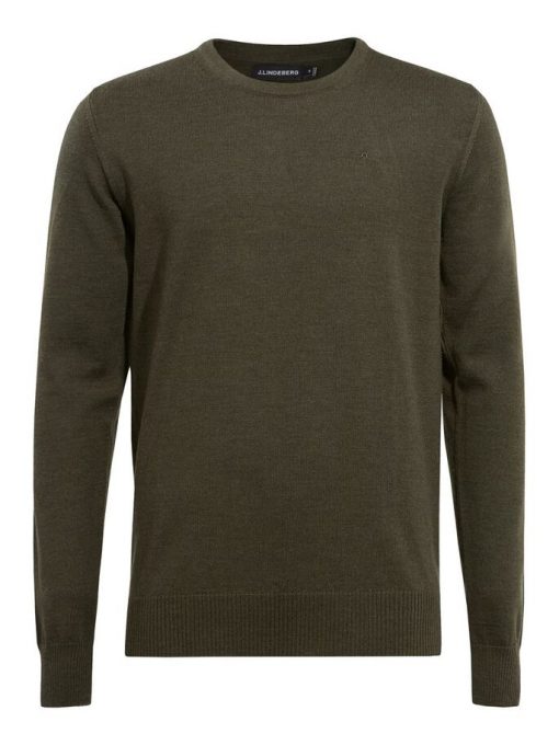 J.Lindeberg Lyle Merino Crew Seaweed Green