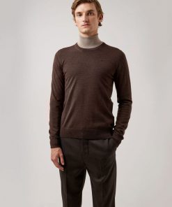 J.Lindeberg Lyle Merino Crew Umber Brown