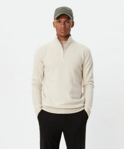 Edgar Half Zip Wool Knit Ivory