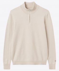 Edgar Half Zip Wool Knit Ivory