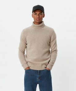 Les Deux Grant Turtleneck Wool Knit Dark Sand