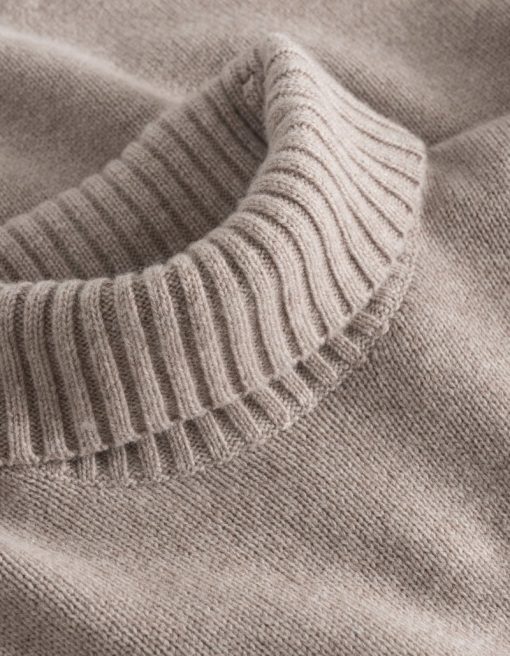 Les Deux Grant Turtleneck Wool Knit Dark Sand